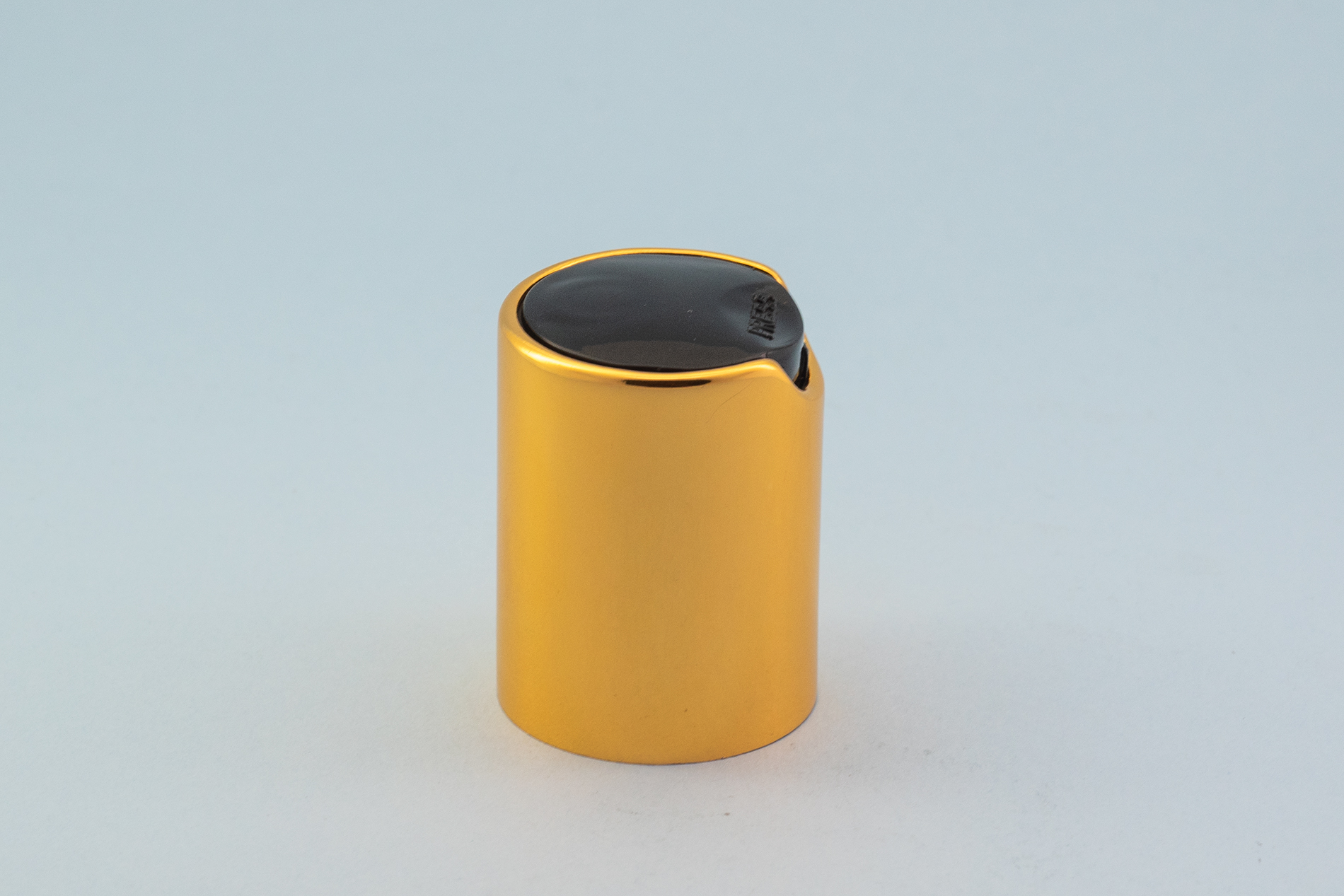 24/415 غطاء علوي قرصي ذهبي وأسود لامع 24/415 Shiny Gold & Black Disc Top Cap