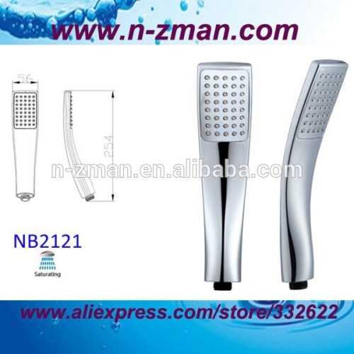 ALL Chrome ABS Head Shower,One-jet Shower Hand,Black Square Hand Shower