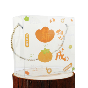 White Transparent Bakery Box with Custom Ribbon for Gift Packaging