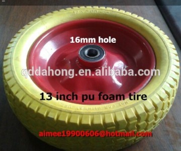 yellow solid wheelbarrow tyre