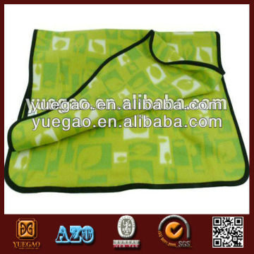 printed green fleece travel blanket