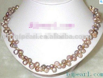 wholesale 17" 7-8mm violet pearl jewelry