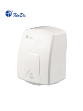 Hand dryer with white plastic body