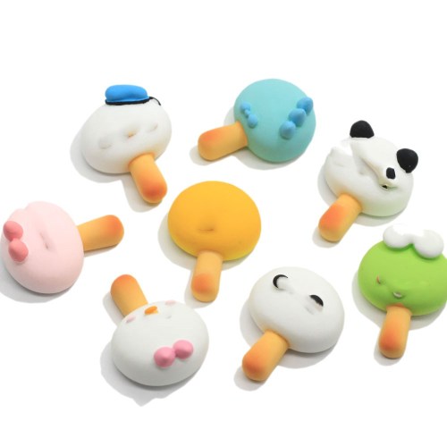 Resin Cartoon Animal Biscuit Lollipop Miniature Dollhouse Food For Phone Case Κλιπ μαλλιών Slime DIY