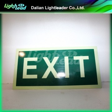 Glow emergnecy exit road safety sign board