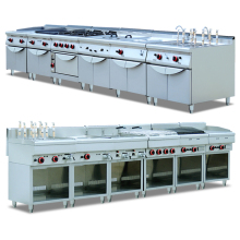 Stainless Steel 4 Burner Gas Cooking Range with Griddle