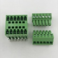 Double rows right angle pin plug-in terminal block