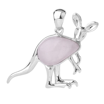 Rose Quartz Waterdrop Cabs Silver Kangaroo Pendant for DIY Making Jewelry