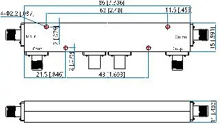 4000-6000MHz SMA Female 10dB 10W Bi-Directional Coupler