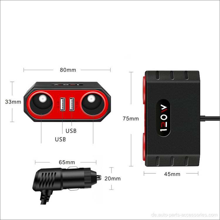 Auto Multifunktion Dual USB Typ C Car Ladegerät