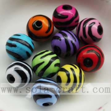 Großhandel Mode Bunte Schmuck Acryl Black Stripe Beads