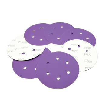 Ceramic Purple Hook and Loop Film Backing Discs