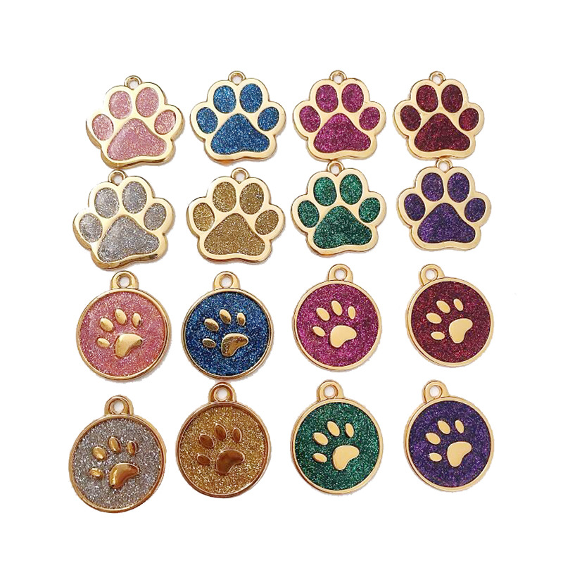 Amazon New Product Gold Blank Metal Foot Print Dog Tag Wholesale Lettering Custom Logo Advertising Custom