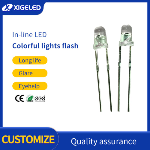 Contas de lâmpada LED de alta potência coloridas de 3mm de piscar rápido