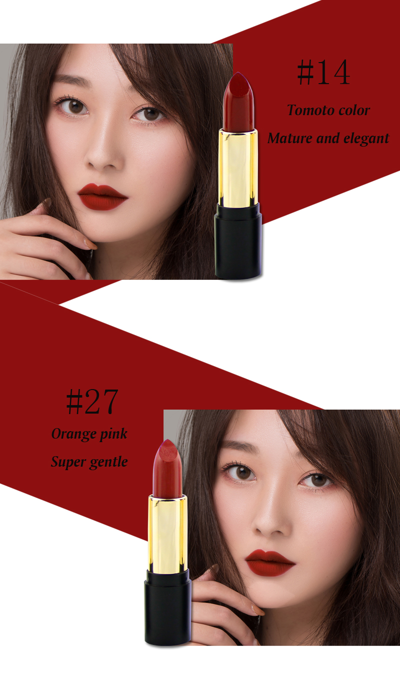 Top Selling OEM Smooth Matte Lipstick Cosmetic Private Label 30 Colors Matte Lady Makeup Lipstick Long Lasting Waterproof