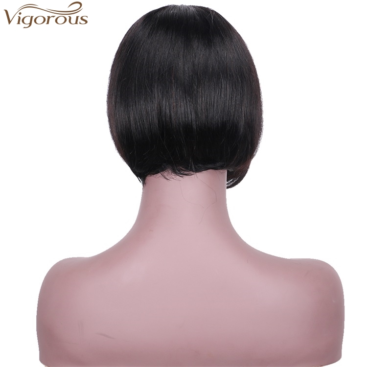Vigorous Top Quality 8 Inches Short Bob Middle Part Lace Frontal Wigs Straight Black Human hair Wigs For Women Wholesale Price