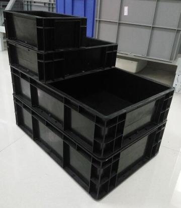 black industrial ESD plastic storage bins esd box