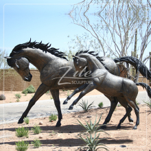 Outdoor Garden Life Size Cast Bronze mare and foal Horse