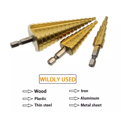 Pemotong lubang logam bersalut titanium yang berkualiti tinggi, keluli kelajuan berkelajuan tinggi bit bit untuk logam