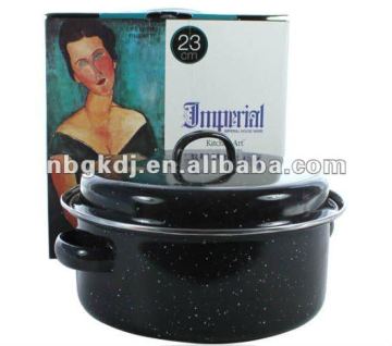 enamel roast pot with enamel lid and SS201or SS304