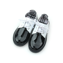 Quanlity Leather Black and White Kids Casual Shoes