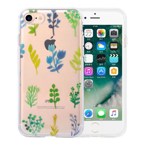 Fashionable Plants Series Transparent IMD IPhone8 Plus Case