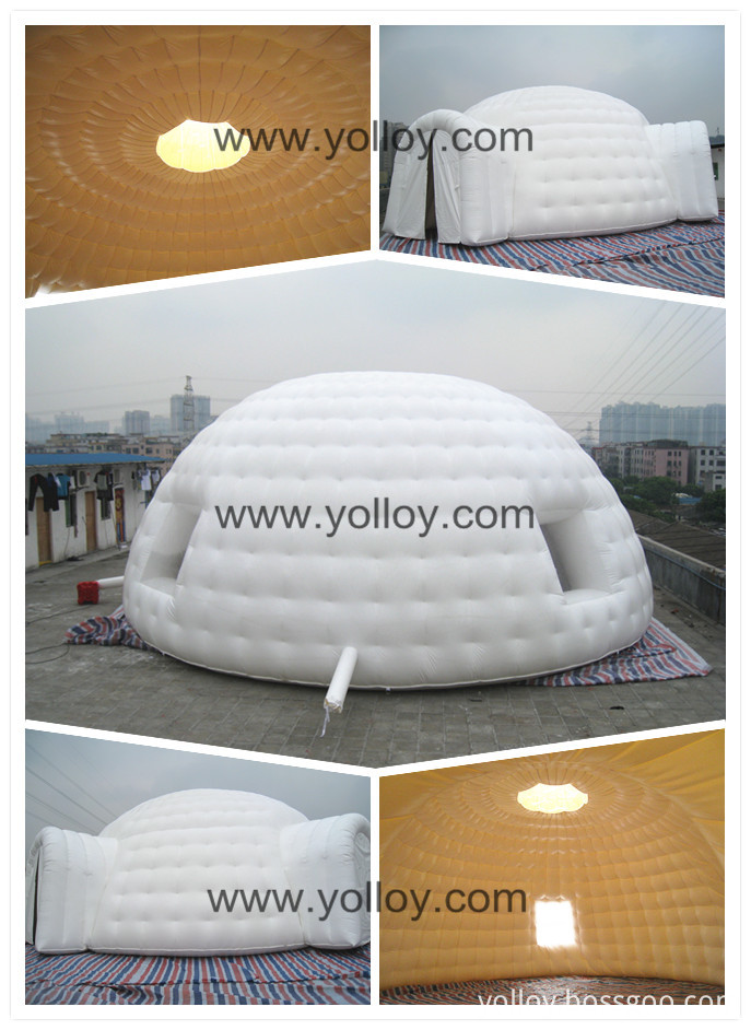 Vit mobila uppblåsbara Igloo tält för fest utställning Uppblåsbara Pods mobila LED möte utställning rum tält