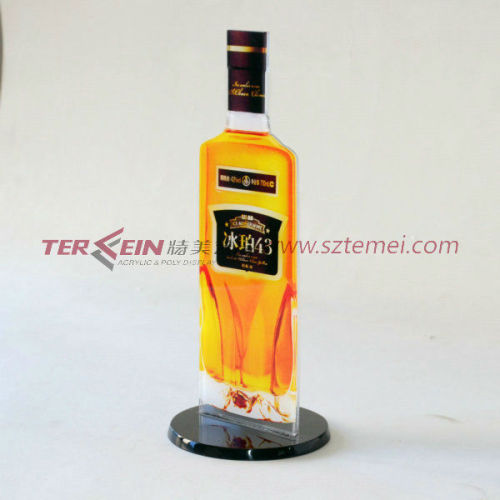 bottle shaped acrylic menu display stand