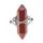 Nouvelles perles de prisme hexagonal en pierre naturelle de mode enveloppées de fil d&#39;argent Chakra charmes anneaux de cristal