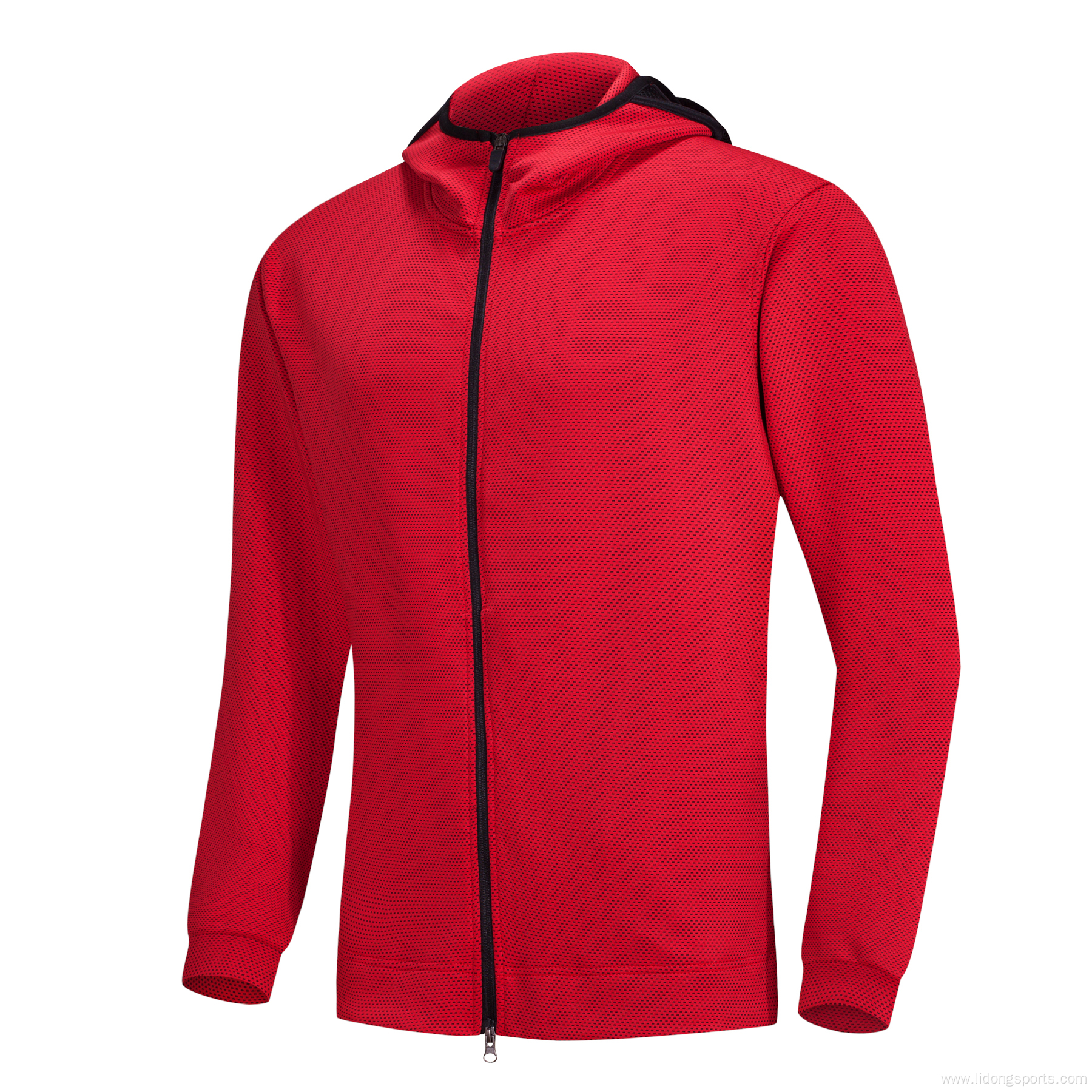 men women polyester hooded sport running jacket