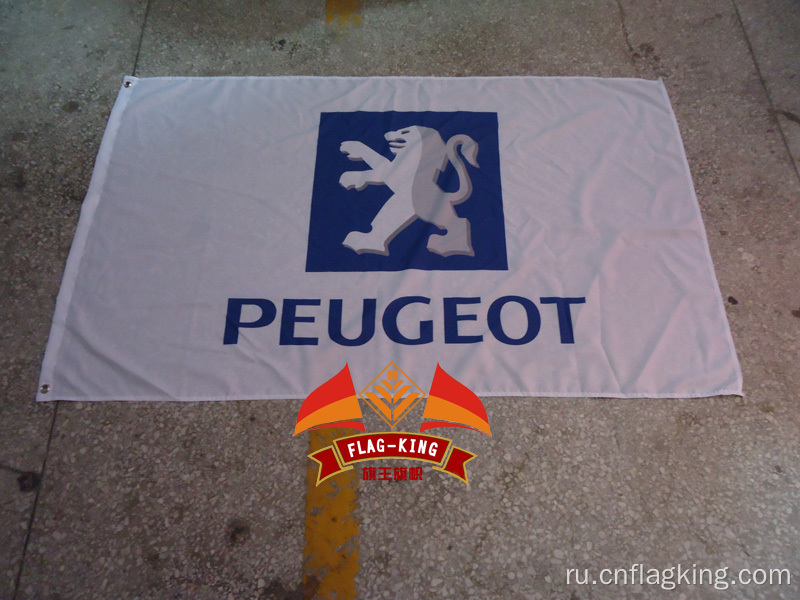 Флаг команды Peugeot Racing Peugeot Racing баннер 90 * 150 см полиэстер