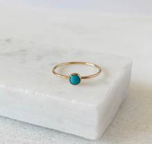 Turquoise Gemstone 18K Gold Ring As Birthday Gift