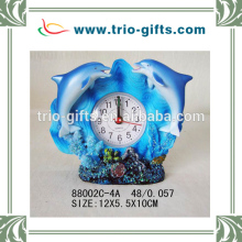 polyresin two dolphin clock