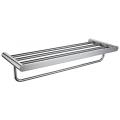 Bathroom Brass Towel Shelf With Towel Bar Chrome