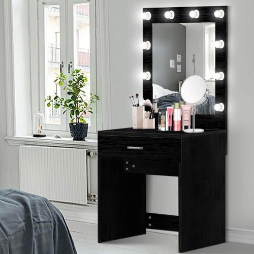 Black Modern Makeup Dresser Dressing Table With Led