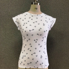 Women's cotton printed knitted top