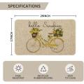 Hello Sunshine Bicycle Lemon Flower Decorative Doormat