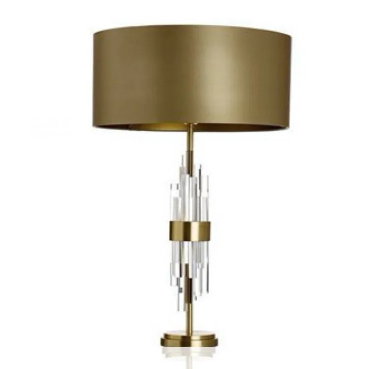 Contemporary LED Crystal Steel Table Lamp for Modern Bedrooms