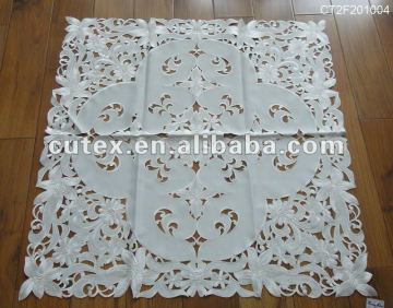 White Floral Embroidery Table Cloth