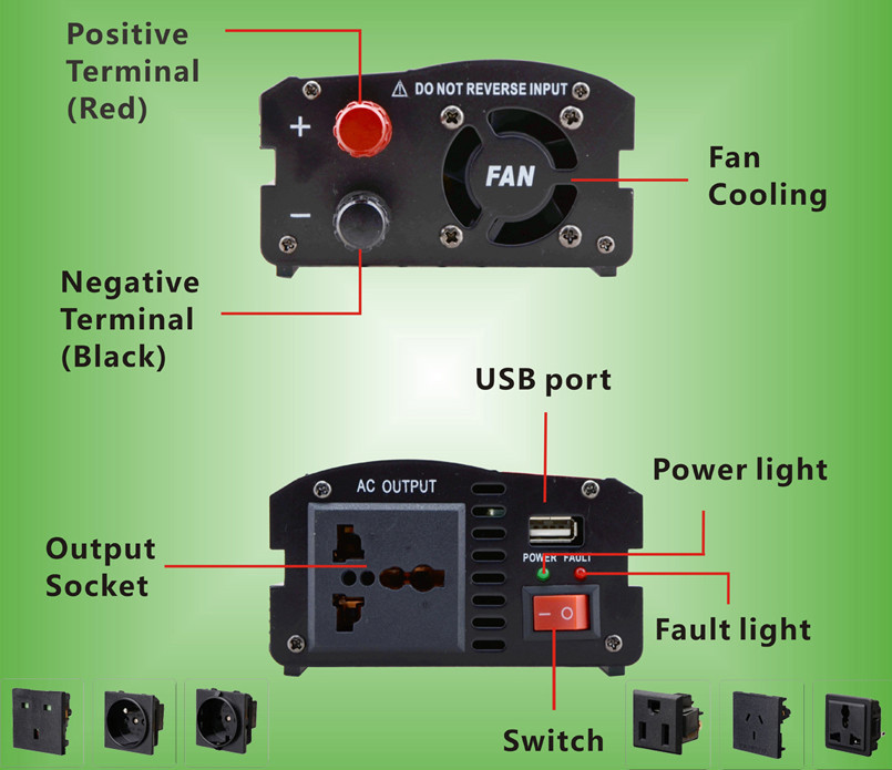 wholesaler 400v 12v/24v/48v dc to 400v ac inverter power use for car or solar system