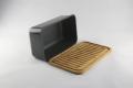 caixa de pão de fibra de bambu com tampa