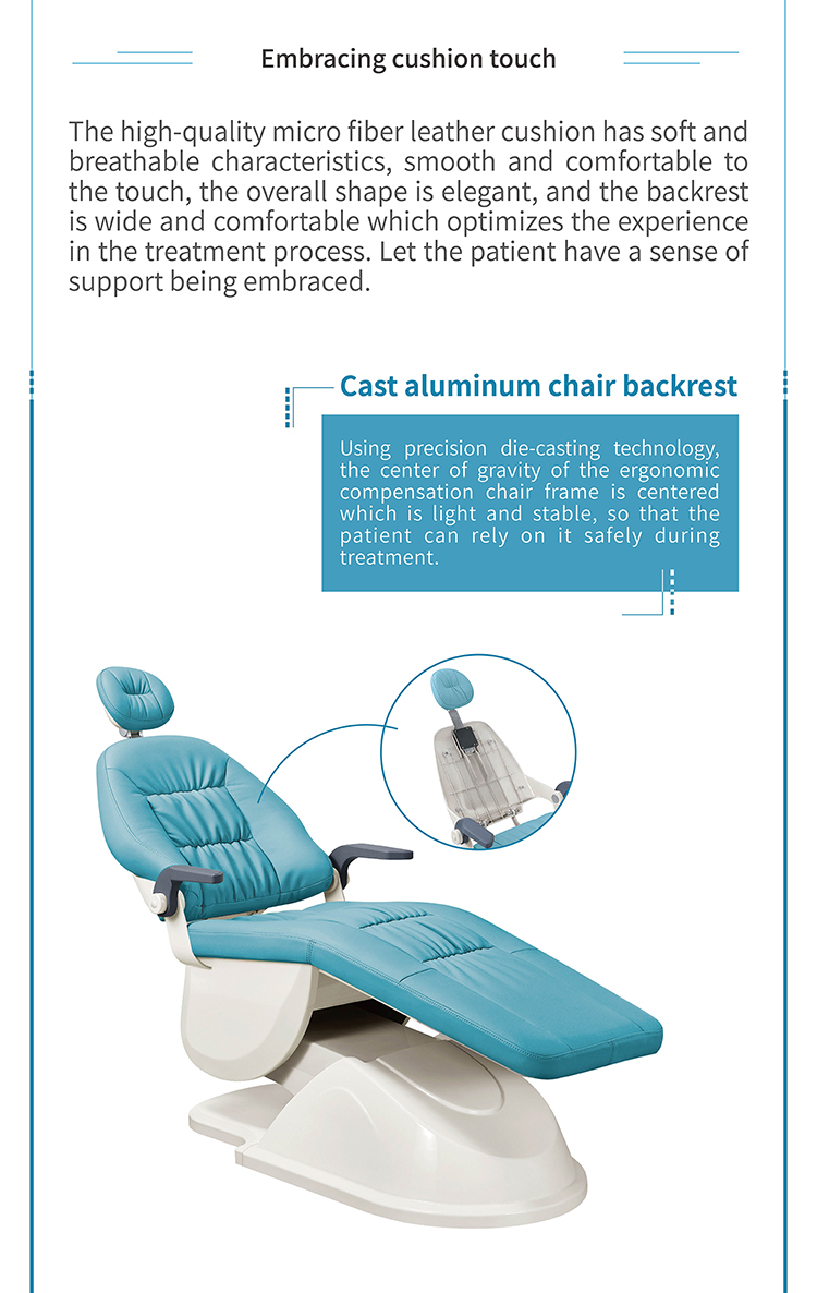 Top-mount Dental Chair with Rotatable 90 Spittoon