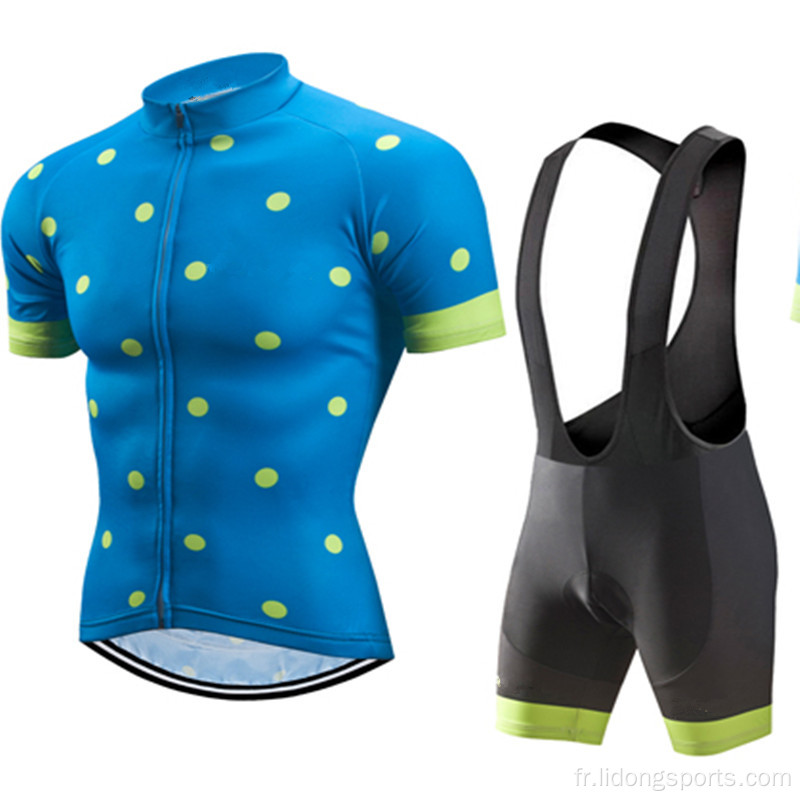 Vélo anti-UV respirant usure maillot de cyclisme à manches courtes