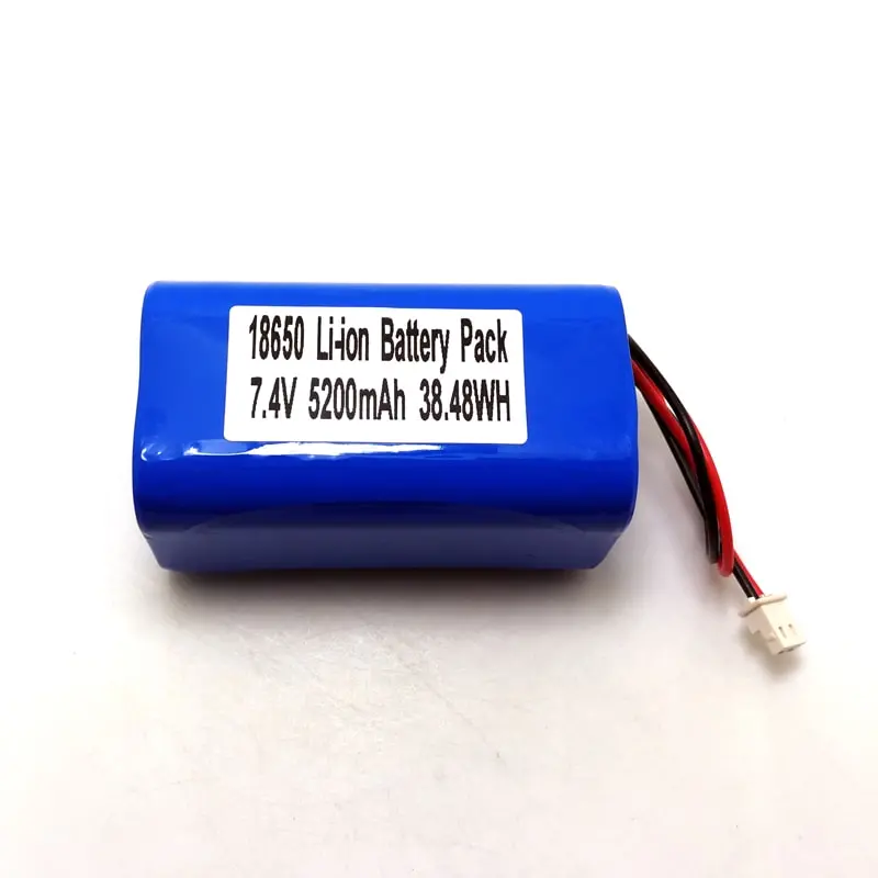 2s2p 7.2V 7.4V 18650 5200mAh Rechargeable Lithium Ion Battery Pack with PCM and Connector