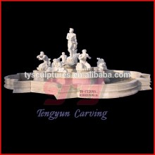 Stone used outdoor white marnble male statues nude boy garden water fountain