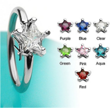 Star CZ Gem CBR Nose Labret Ring