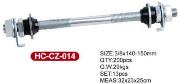 Bicycle Grooved Front and Rear Axle with Check Nuts