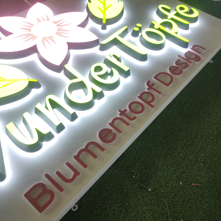 Outdoor Storefront Business Signs 3d Acrylic Company Illuminated Channel Letters Signage Front & Back Lit Led Logo Letter Signs