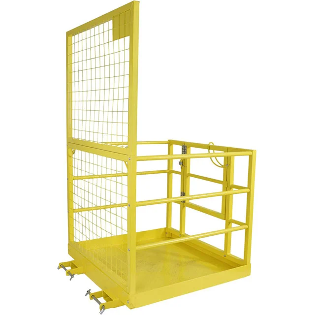 2 Man Work Platform Lift Basket Aerial Fence Rails Forklift Safety Cage