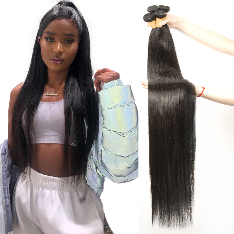 32 34 36 38 40 Inch Raw Indian Straight Hair Weave , Peruvian 100% Human Hair Extensions, Bundles Xuchang Long Natural Hair